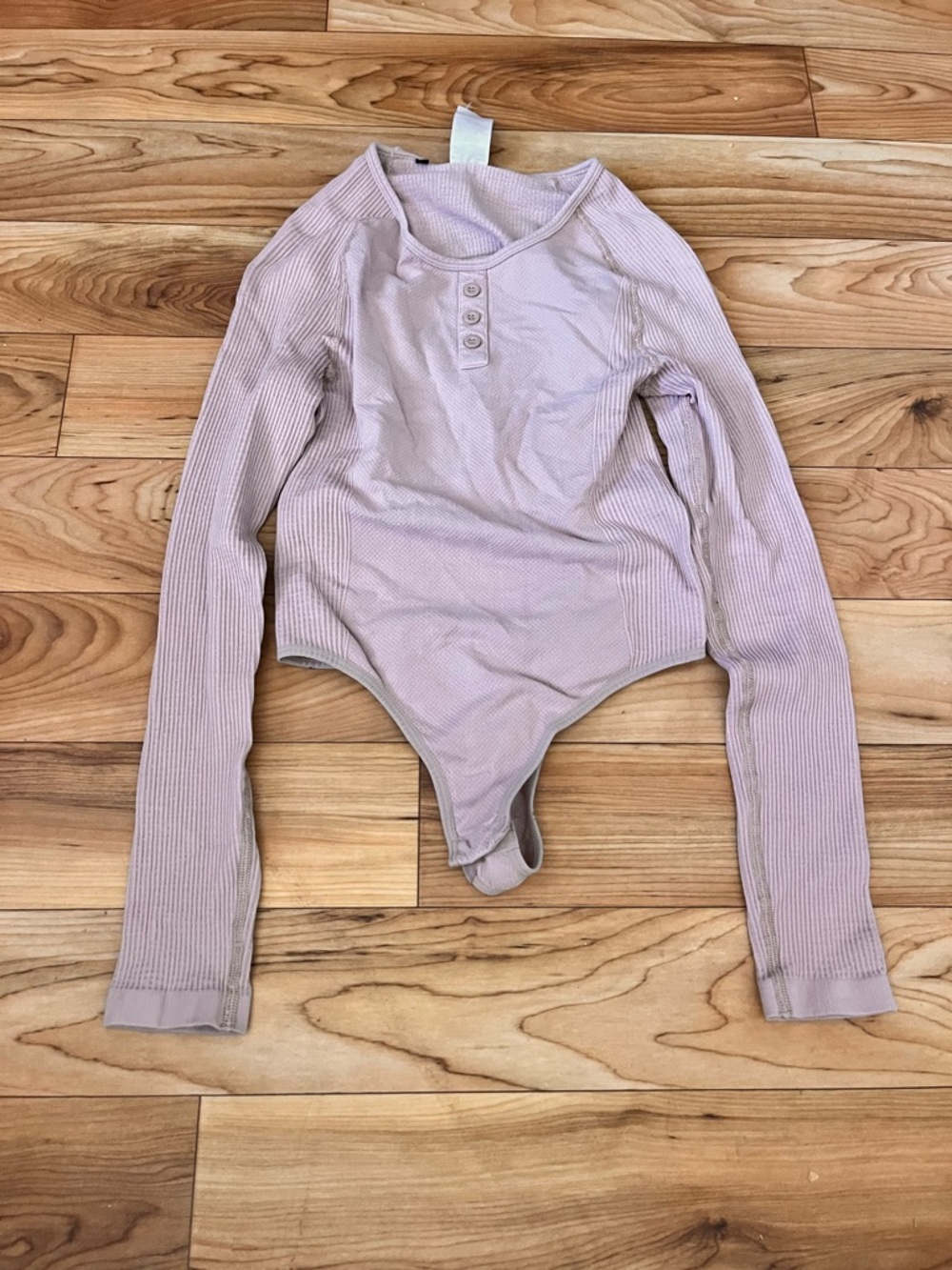 Gymshark Ribbed Henley Bodysuit in Dusty Rose